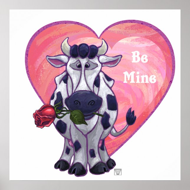 Poster Saint Valentin de la vache (Devant)