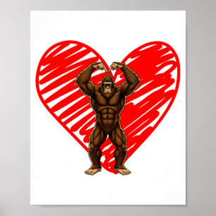 Poster Saint-Valentin drôle Bigfoot Lunettes de soleil Da
