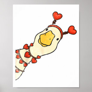 Poster Saint-Valentin Drôle Silly Gooses Canard Cœur Amou