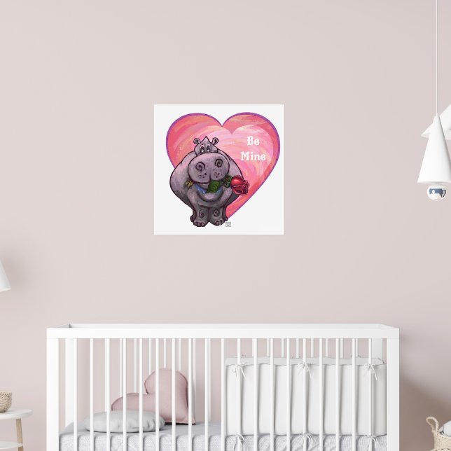 Poster Saint-Valentin Hippopotame (Pépinière 2)