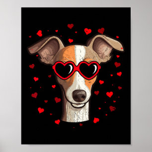 Poster Saint-Valentin Italien Lévrier Cœur Adorable Amour