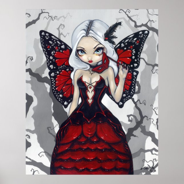 Poster Saint Valentin Masquerade gothique Art Imprimer (Devant)