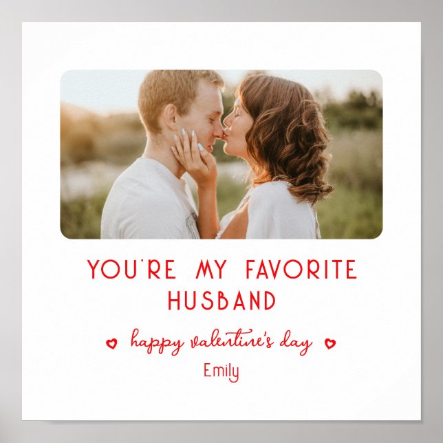 Poster Saint Valentin Photo Vous êtes mon mari favori (Devant)