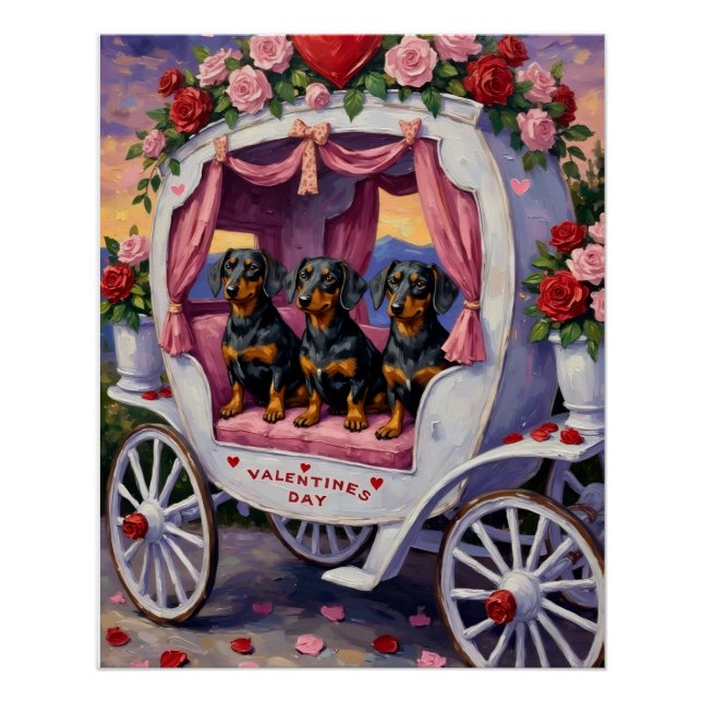 Poster Saint-Valentin pour chien teckel (Devant)