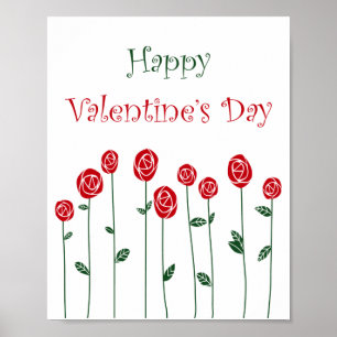 Poster Saint Valentin Roses Ostrich Love Romance Flower