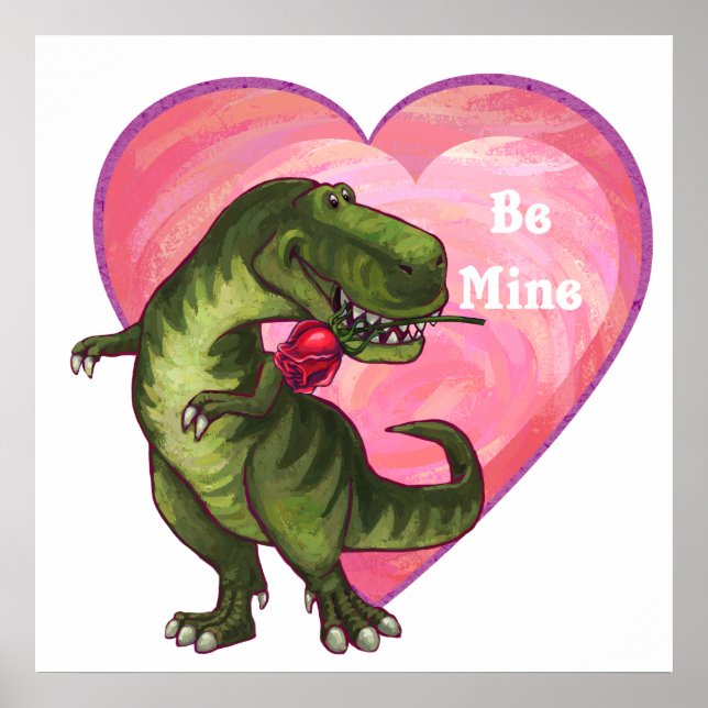 Poster Saint Valentin Tyrannosaurus (Devant)