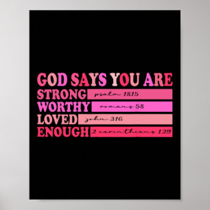 Poster Saint Valentin verset biblique chrétien rétro Dieu