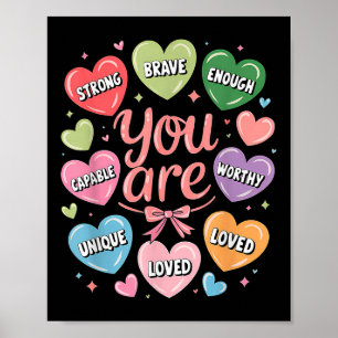 Poster Saint Valentin Vous Êtes Aimé Assez Digne Coeur De