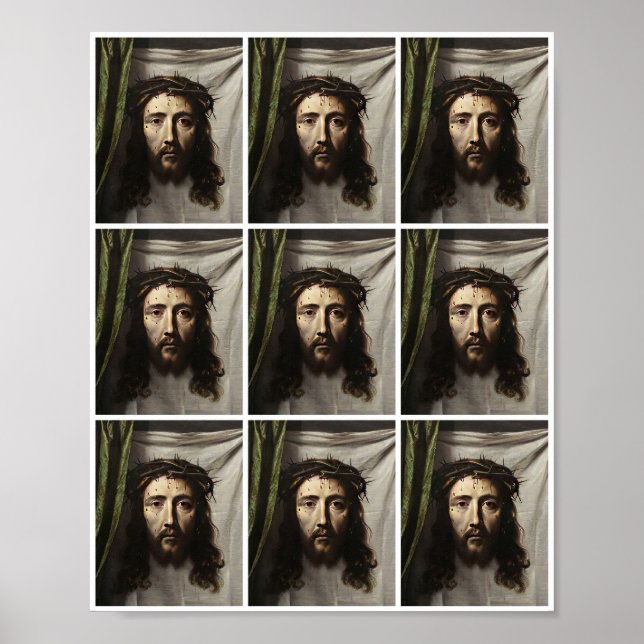 Poster Saint Veronica Veil Suaire Jésus catholique Saint  (Devant)