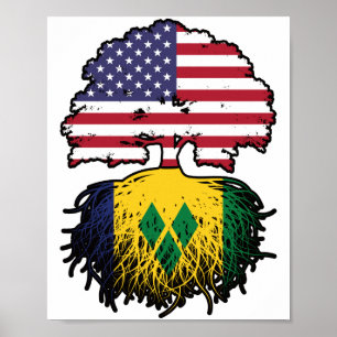 Poster Saint-Vincent Vindan États-Unis Racines d'arbre