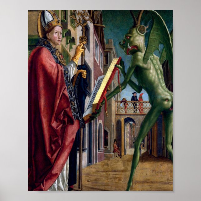 Poster Saint Wolfgang Et Le Diable Par Michael Pacher (Devant)