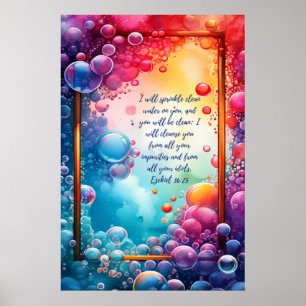 Poster Sainte Bible chrétienne Verse Ezekiel 36:25