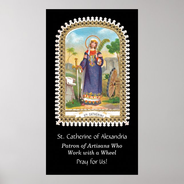 Poster Sainte Catherine d'Alexandrie en robe égyptienne (Devant)