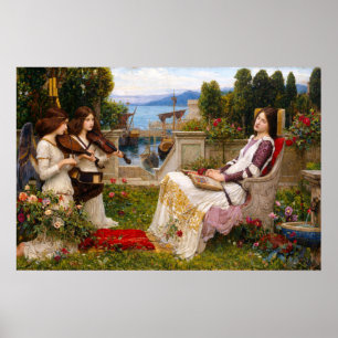 Poster Sainte Cécile par John William Waterhouse