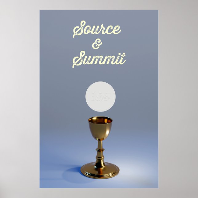 Poster Sainte Eucharistie Chalice et hôte (Devant)