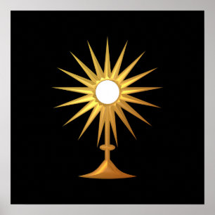 Poster Sainte Eucharistie en Monstrance d'or