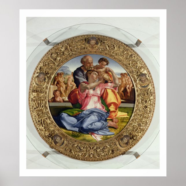 Poster Sainte Famille avec Saint Jean (Doni Tondo), 1504- (Devant)
