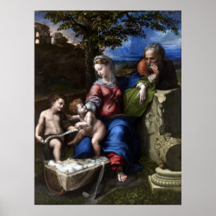 Poster Sainte Famille sous le chêne - Raphael - c1518