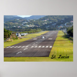 Poster Sainte-Lucie Avion et Airstrip photo