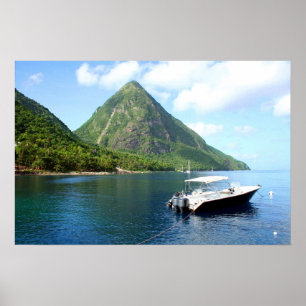 Poster Sainte-Lucie Pitons