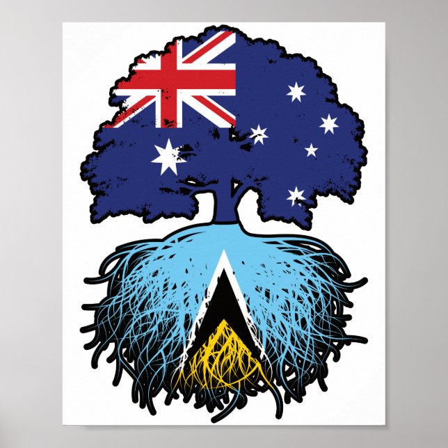 Poster Sainte-Lucie Sainte-Lucie Australienne Arbre Austr (Devant)
