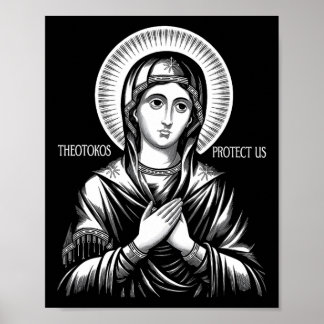 Poster Sainte Marie Théotokos chrétienne orthodoxe Protég