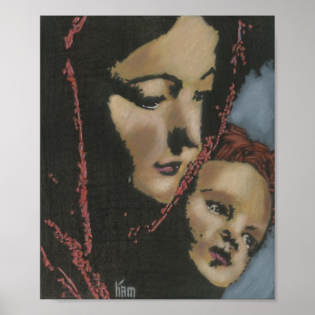 Poster Sainte Mère, Enfant Divin (Devant)