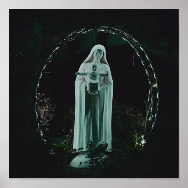 Poster Sainte Mère Marie et Bébé Jésus chrétien (Devant)