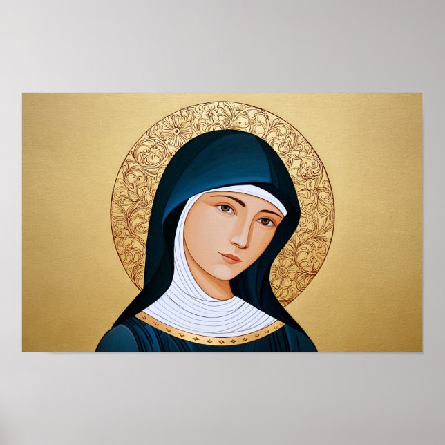 Poster Sainte Scholastique : Cœur de prière (Devant)