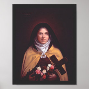 Poster Sainte Thérèse de Lisieux Pluie de Roses Art Sacré