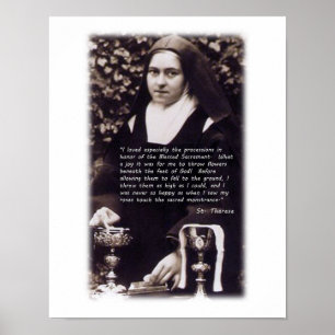 Poster Sainte Thérèse et la Sainte Eucharistie.