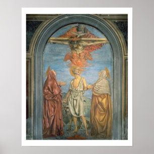 Poster Sainte Trinité avec Saint Jérôme (fresque)