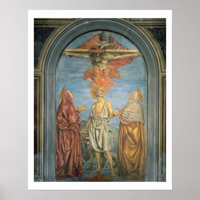 Poster Sainte Trinité avec Saint Jérôme (fresque) (Devant)