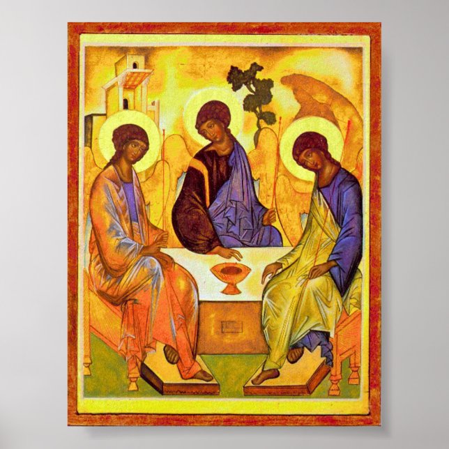 Poster Sainte Trinité par Andrei Rublev. Grand titre de p (Devant)