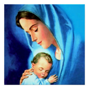 Poster Sainte Vierge Marie avec Bébé Jésus
