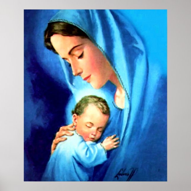 Poster Sainte Vierge Marie avec Bébé Jésus (Devant)