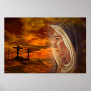 Poster Sainte Vierge Marie Calvaire Imprimer