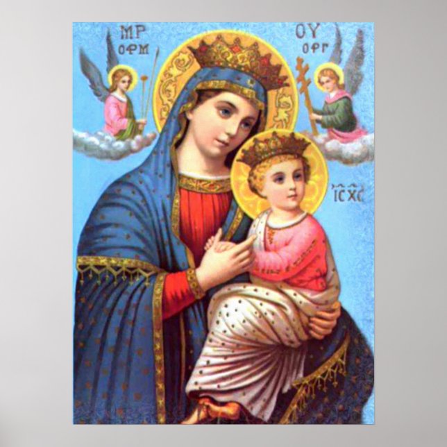 Poster Sainte Vierge Marie et Enfant Jésus (Devant)