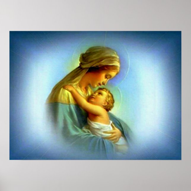 Poster Sainte Vierge Marie et Enfant Jésus (Devant)
