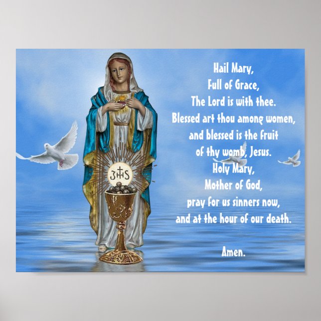 Poster Sainte Vierge Marie Madonna Saint-Esprit Chalice (Devant)