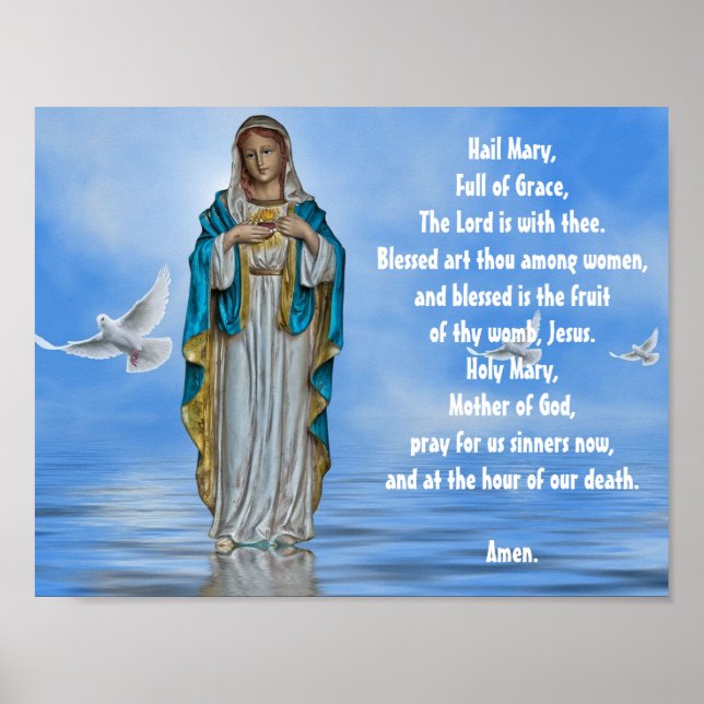 Poster Sainte Vierge Marie Madonna Saint-Esprit Religieux (Devant)