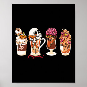 Poster Saison Automne Café Horreur Film Et Café Hallowe