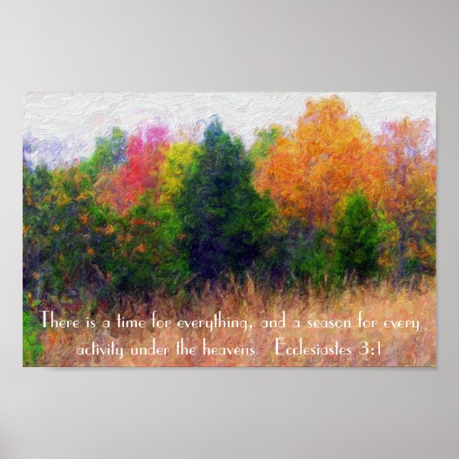 Poster Saison d'automne verset de la bible Ecclesiastes 3 (Devant)