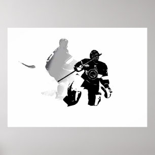 Poster Saison de hockey sur glace - gardien de but et ave