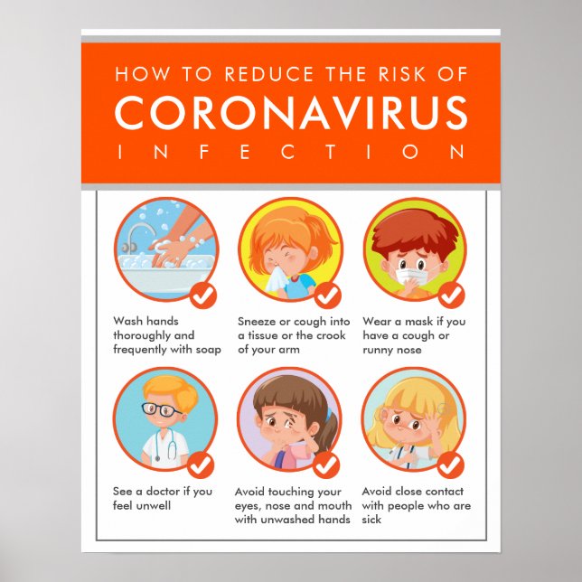 Poster Saison de la grippe Coronavirus Épidémie Préventio (Devant)