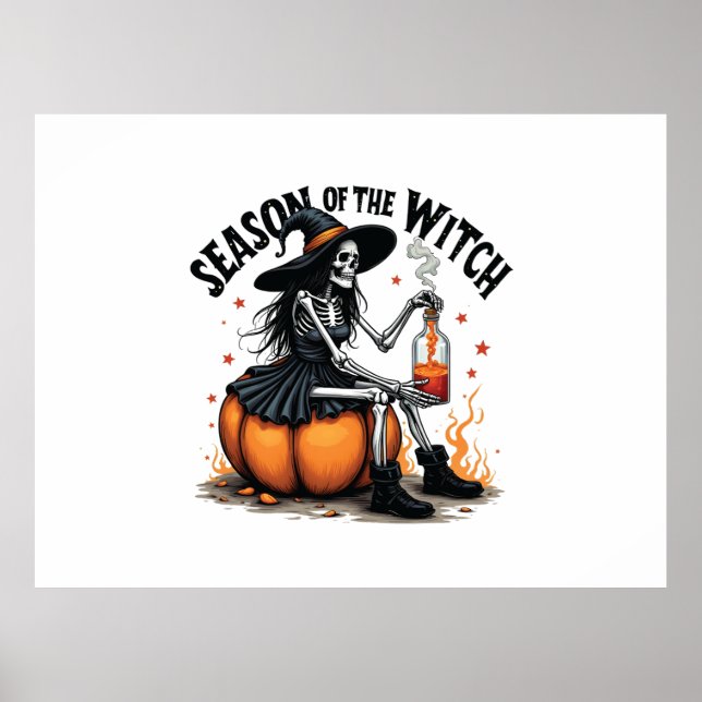 Poster Saison De La Sorcière Éffrayante Hallowee Wtich (Devant)