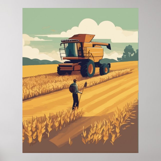 Poster saison de récolte du blé (Devant)