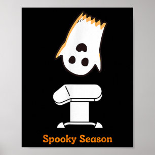 Poster Saison éffrayante Halloween mignonne Ghost Gymnast