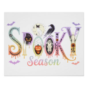 Poster Saison éffrayante Iridescendance Halloween