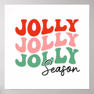 Poster Saison Jolly Jolly Saison Retro Typographie de vac